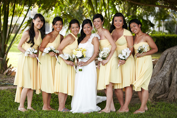 pale yellow bridesmaid dresses